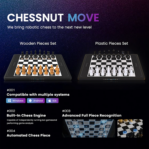 AI Robotic Chessboard with Wooden Pieces