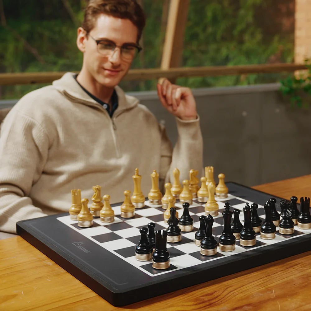 AI Robotic Chessboard with Wooden Pieces